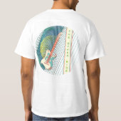 Voeg naam toe Koele moderne witte & teal elektrisc T-shirt (Achterkant)