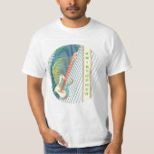 Voeg naam toe Koele moderne witte & teal elektrisc T-shirt (Voorkant)