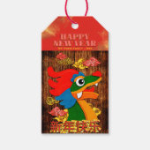 Voeg naam toe Maan Chinees Nieuwjaar Dragon Red Go Cadeaulabel (Voorkant)