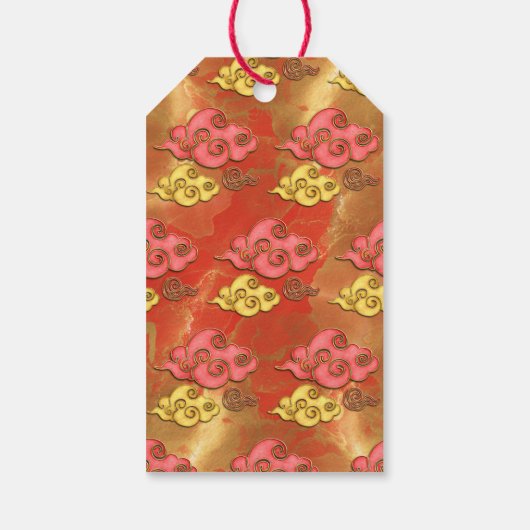 Voeg naam toe Maan Chinees Nieuwjaar Dragon Red Go Cadeaulabel (Achterkant)