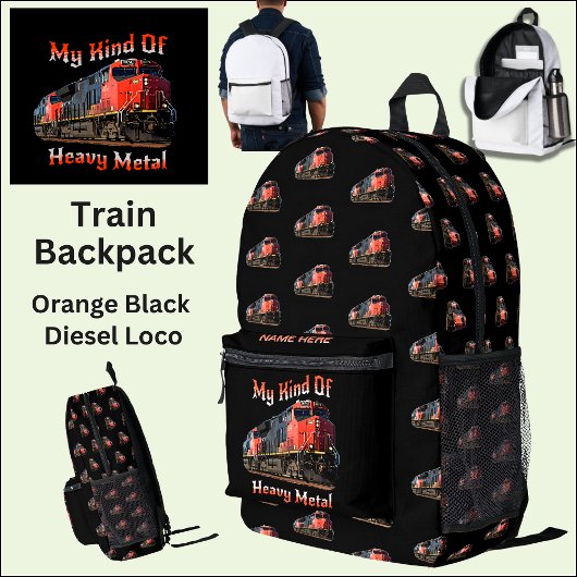 Voeg naam toe - Mijn soort Diesel Loco voor zware  Bedrukte Rugzak