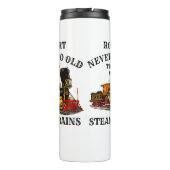 Voeg Naam toe nooit te oude Stamtrein afspelen Thermosbeker (Achterkant)