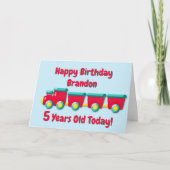 Voeg Naam toe Personaliseer Train Child Boy's Kaart (Voorkant)