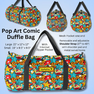 Voeg naam toe, Retro Comic Pop Art Plunjezak