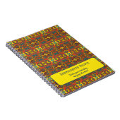 Voeg naam toe Rood Geel Sinaasappel Uil Geïnspiree Notitieboek (Rechterzijde)