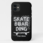 Voeg Naam toe Scratched Skateboarding Case-Mate iPhone Case (Achterkant)