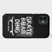 Voeg Naam toe Scratched Skateboarding Case-Mate iPhone Case (Achterkant (horizontaal))