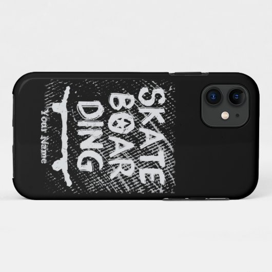 Voeg Naam toe Scratched Skateboarding Case-Mate iPhone Case (Achterkant (horizontaal))
