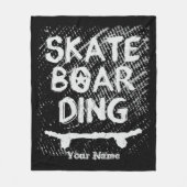Voeg Naam toe Scratched Skateboarding Fleece Deken (Voorkant)