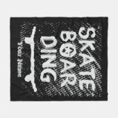 Voeg Naam toe Scratched Skateboarding Fleece Deken (Voorkant (Horizontaal))