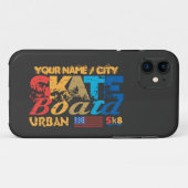 Voeg Naam toe Skateboard Urban SK8 Distress Skateb Case-Mate iPhone Case (Achterkant (horizontaal))