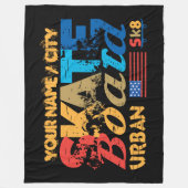 Voeg Naam toe Skateboard Urban SK8 Distress Skateb Fleece Deken (Voorkant)