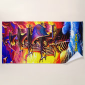 Voeg naam toe, stijlvolle bruine zeeprek strandlaken (Voorkant)