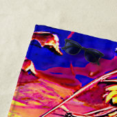 Voeg naam toe, stijlvolle bruine zeeprek strandlaken (In situ)