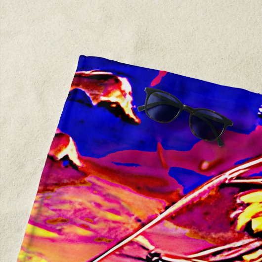 Voeg naam toe, stijlvolle bruine zeeprek strandlaken (In situ)