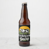 VOEG NAAM TOE Sunset Dairy Farm Grazing Holstein K Bier Etiket (Voorkant)