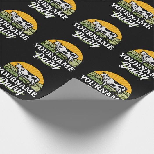 VOEG NAAM TOE Sunset Dairy Farm Grazing Holstein K Cadeaupapier (Hoek)