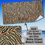 Voeg naam toe, Tribal Boho Crocodile Black op Brow Strandlaken<br><div class="desc">Tribal Boho Crocodile Black op Brown Towel - zie meer geweldige design in mijn winkel.</div>