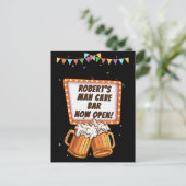 Voeg naam toe verander tekst Man Cave Bar Bier Briefkaart (Staand voorkant)