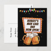 Voeg naam toe verander tekst Man Cave Bar Bier Briefkaart (Voorkant / Achterkant)