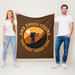 Voeg Naam toe Verandering ALLE Tekst BMX Freestyli Fleece Deken