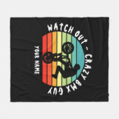 Voeg Naam toe Wijzig alle tekst Uitchecken Crazy B Fleece Deken (Voorkant (Horizontaal))