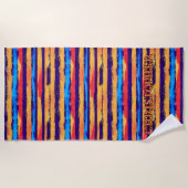 Voeg naam toe, Zuidwest Hombre Tribal Stripe Strandlaken (Voorkant)