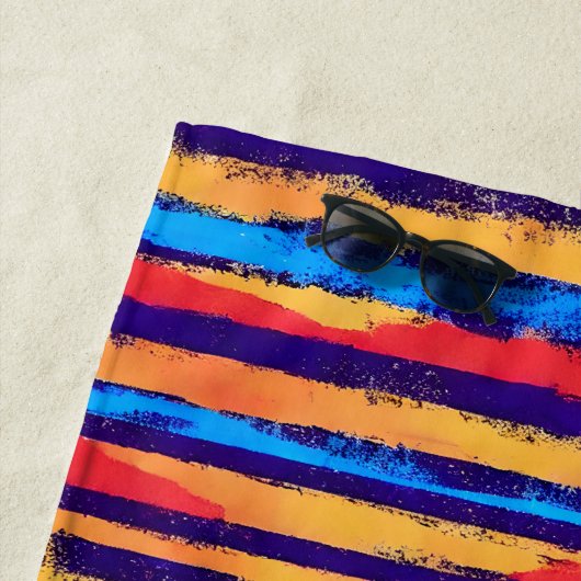 Voeg naam toe, Zuidwest Hombre Tribal Stripe Strandlaken (In situ)