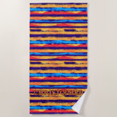 Voeg naam toe, Zuidwest Hombre Tribal Stripe Strandlaken (Voorkant)