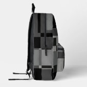 Voeg naam toe Zwart & Grijs Abstract Modern Minima Bedrukte Rugzak (Links)