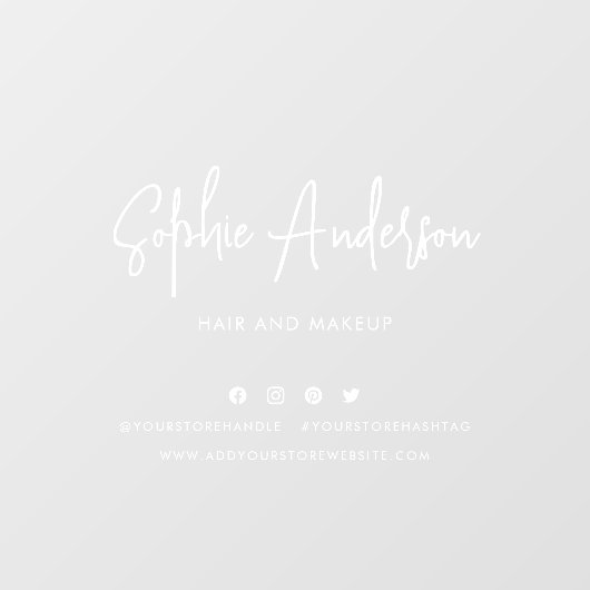 Voeg Naam Trendy Modern Script Social Media toe Raamsticker (Vel)