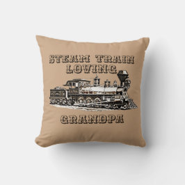 Voeg naam Verander tekst Stoom Train Loving Opa T Kussen