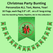 Voeg naam Wijzigen Tekst rood met Kerstmis toe F Vlaggetjes