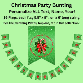 Voeg naam Wijzigen Tekst rood met Kerstmis toe F Vlaggetjes