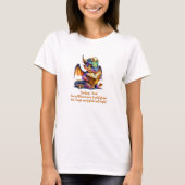Voeg naam wijzigen zin, Baby Dragon Reading Book T-shirt (Voorkant)