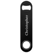Voeg naam zwart en geel toe speed flessenopener (Voorkant)