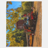 Voeg naambericht toe, stoomtrein nabij watertank fleece deken (Voorkant)