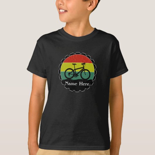 Voeg naambicycle Bike toe aan  regenboog T-shirt (Voorkant)