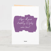 Voeg naamfoto oranje paarse 18e verjaardag toe kaart (Achterkant)