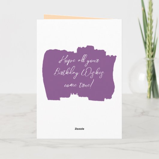 Voeg naamfoto oranje paarse 18e verjaardag toe kaart (Achterkant)