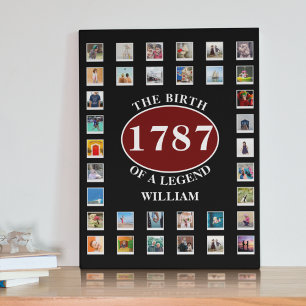 Voeg naamjaar en foto's vanaf geboorte canvas afdr afdruk