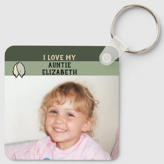 Voeg naamloze dubbelzijdige bladeren groen toe sleutelhanger (Achterkant)