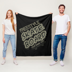 Voeg naamstijl Stadtekst Freestyle Schaats Board t Fleece Deken