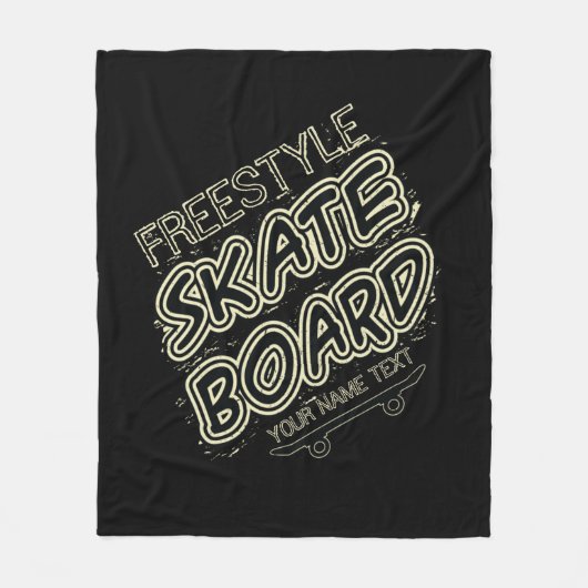 Voeg naamstijl Stadtekst Freestyle Schaats Board t Fleece Deken (Voorkant)