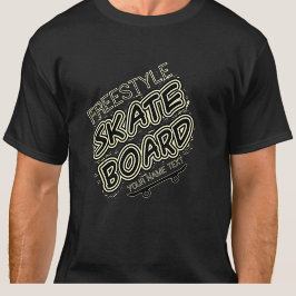 Voeg naamstijl Stadtekst Freestyle Schaats Board t T-shirt
