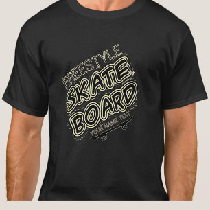 Voeg naamstijl Stadtekst Freestyle Schaats Board t T-shirt