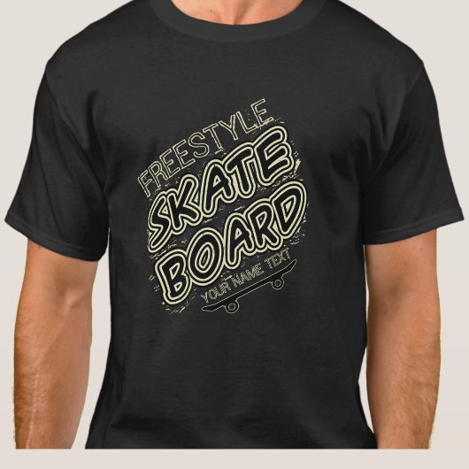 Voeg naamstijl Stadtekst Freestyle Schaats Board t T-shirt