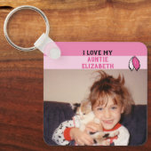 Voeg naamstrook dubbelzijdige bladeren toe roze sleutelhanger (Voorkant)