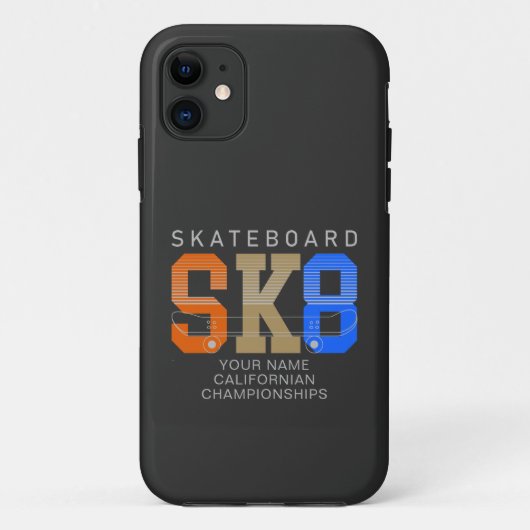 Voeg naamsverandering Text SK8 Skateboard kampioen Case-Mate iPhone Case (Achterkant)