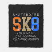 Voeg naamsverandering Text SK8 Skateboard kampioen Fleece Deken (Voorkant)